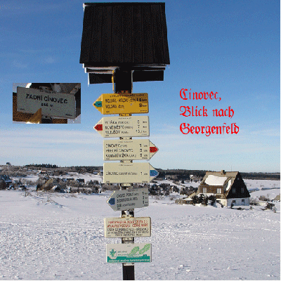 Wegweiser nahe der Grenze