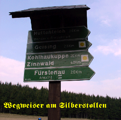 Wegweiser am Silberstollen